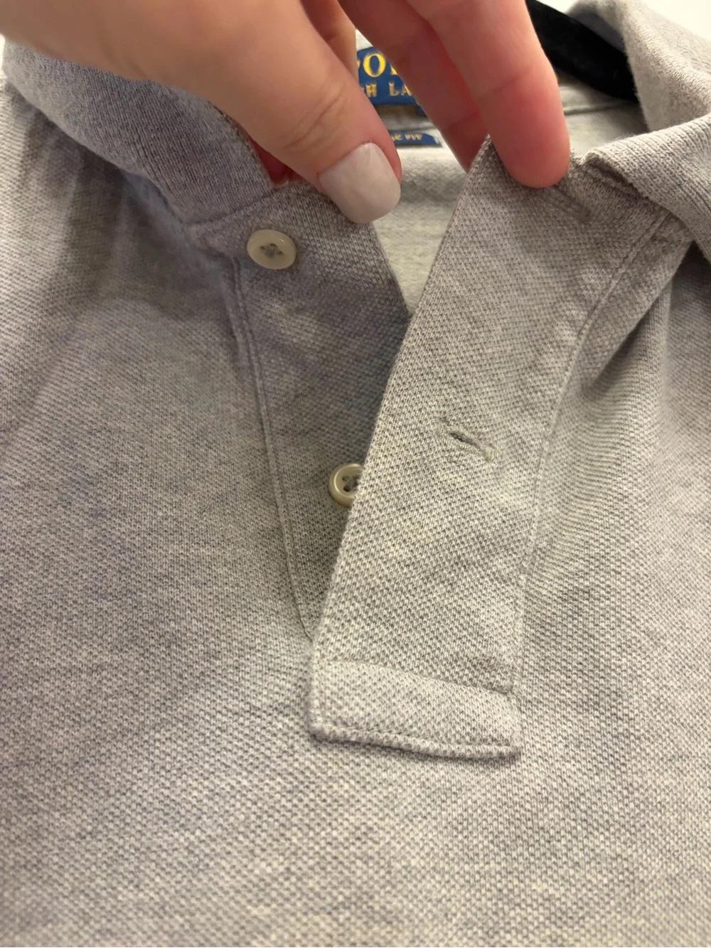Polo Ralph Lauren 100% Cotton Classic Fit Polo Shirt Men's Large Heather Gray
